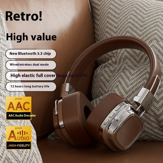 Retro Bluetooth Kopfhörer – Kabelloses Headset mit kräftigem Bass & edlem Vintage-Design