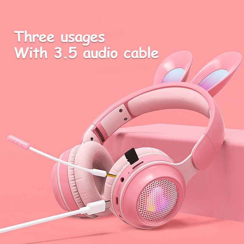 Bunny Bluetooth Kopfhörer – Süßes Design mit LED-Ohren & Geräuschdämmung