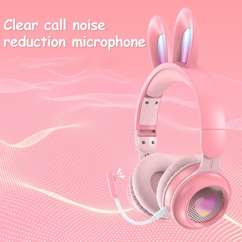 Bunny Bluetooth Kopfhörer – Süßes Design mit LED-Ohren & Geräuschdämmung
