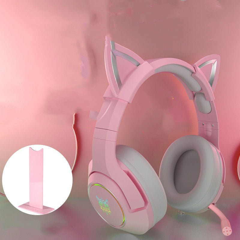 Luxus Kabel-Katzenohr-Kopfhörer 💗 – Wired Headset mit Mikrofon für Frauen & Mädchen