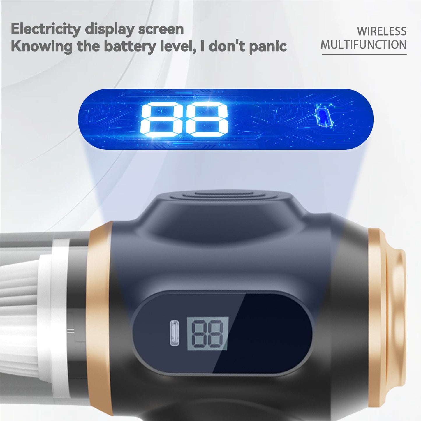 Kabelloser Auto-Staubsauger mit Digitalanzeige ❤️