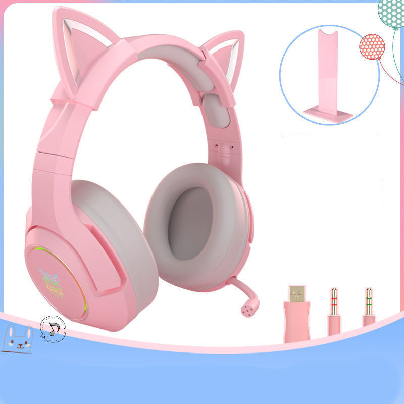Luxus Kabel-Katzenohr-Kopfhörer 💗 – Wired Headset mit Mikrofon für Frauen & Mädchen