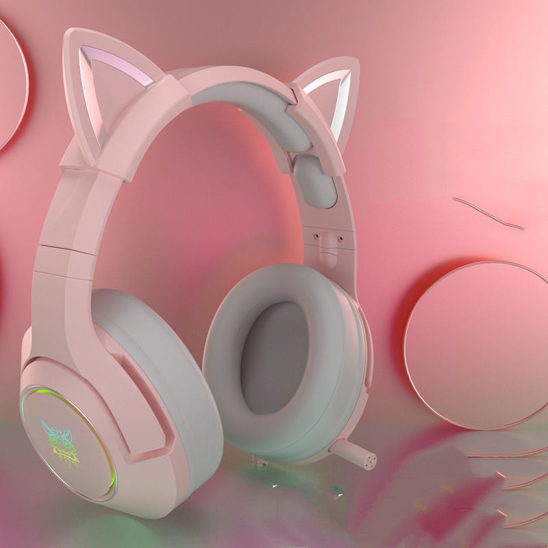 Luxus Kabel-Katzenohr-Kopfhörer 💗 – Wired Headset mit Mikrofon für Frauen & Mädchen